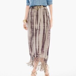 Chico's Tie-Dye Fringe Maxi Skirt